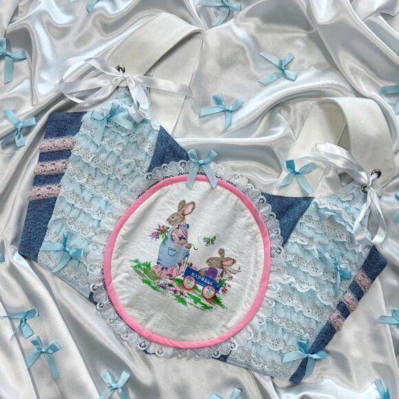 Tops - Vintage Bunny Lace Corset Top – Cottagecore Coquette Aesthetic